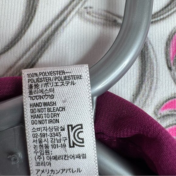 American Apparel chiffon long sleeve cardigan Magenta Button Down Shirt - Picture 7 of 8